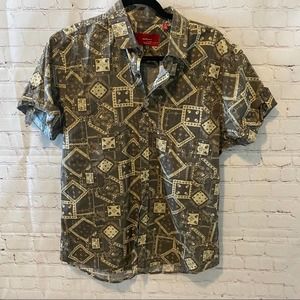 Red by Saks Fifth Ave Gray/Cream Button Down Sz L